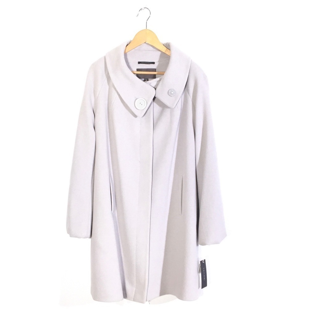 Tahari Lilac Button Down Collared Long Jacket 14